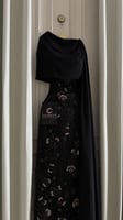 فستان سهرة أسود مطرز فاخر