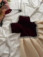 فستان سهرة جوخ على ميكادو مع تطريز كريستال ااقي