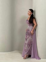 فستان سهرة تل مطرز بخرز