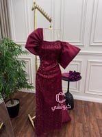 فستان سهرة ميكادو عودي راقي بكلفة ترتر من كيوتشي