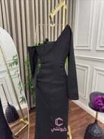 فستان سهرة أسود ون شولدر بالورود