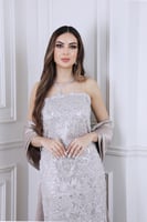 فستان تيفاني طويل تطريز خرز للمناسبات الفاخرة