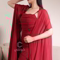 فستان عودي بقطعتي جاكيت ناعم - من كيوتشي CUTECCI