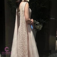 فستان خطوبة لحمي ساتان ملكي