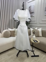 فستان العيد ابيض اورجنزا نااعم