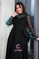 فستان سهرة أسود استرتش مميز من كيوتشي CUTECCI