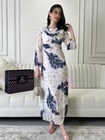 فستان مشجر بقصة مخاوير أنيقة | فساتين منقوشة عصرية...