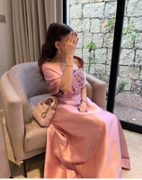 فستان لحمي ميكادو مطرز | كيوتشي CUTECCI – 3 لمسات...