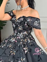 فستان سهرة أسود ميكادو فخم