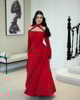 فستان سهرة أحمر ملكي