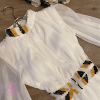 فستان سواريه شيفون مطرز أنيق