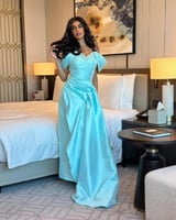 فستان سهرة سماوي أنيق للمناسبات
