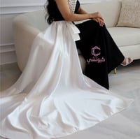 فستان سهره اسود تب مطرز مع شال