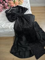 فستان سهرة أسود ميكادو مطرز خرز راقي – من كيوتشي C...