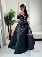 فستان سهرة أسود ميكادو فخم