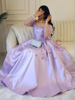 فستان سهرة موف تب مطرز بلولو – من كيوتشي CUTECCI