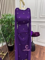 فستان سهرة موف بأكمام شيفون