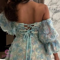 فستان سهرة مشجر ألوان ملكي