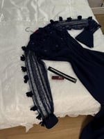 فستان كحلي سواريه فخم وراقي من كيوتشي