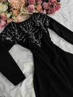 فستان سهرة اسود تطريز يدوي فخم