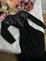 فستان سهرة اسود تطريز يدوي فخم