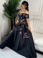 فستان سهرة أسود ميكادو فخم