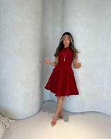 فستان قطعتين باربي احمر قطعتين | Cutecci