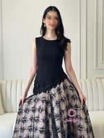 فستان اسود انيق خصر مائل | Cutecci