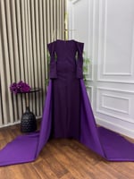 فستان سهرة بنفسجي تب بتفاصيل ناعمة | Cutecci