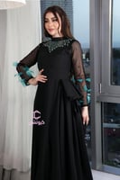 فستان سهرة أسود استرتش مميز من كيوتشي CUTECCI