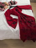 فستان سهرة برغندي أنيق