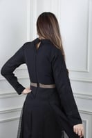 فستان سهرة أسود بكم طويل عصري – ماركة كيوتشي CUTEC...