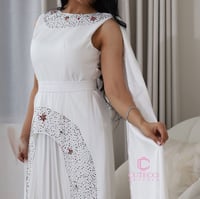 فستان سواريه سكري أنيق مطرز راقي