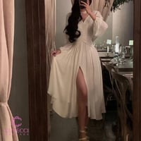 فستان شيفون ناعم بفتحة جانبية