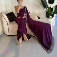 فستان سهره لكرا ليلكي بفصوص كرستال – CUTECCI