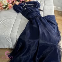 فستان سهرة كحلي جزار دبل كلوش – فخامة وجاذبية للمن...