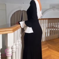 فستان كريب أسود أنيق بقصة حورية البحر