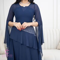 فستان كحلي شيفون بفصوص كرستال – CUTECCI