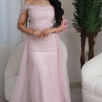 فستان بيبي بنك سهرة مطرز ذيل تل