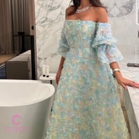 فستان سهرة مشجر ألوان ملكي