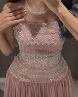 فستان وردي ملكي لو شارم | Cutecci