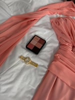 فستان شيفون وردي كسرات مبطن قصة سمكة من CUTECCI –...