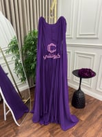 فستان موف شيفون مطوي لمناسبات السهرة