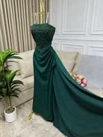 فستان سهرة تب بتطريزات فخمة | Cutecci