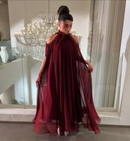 فستان عنابي نظام جلابيه | Cutecci