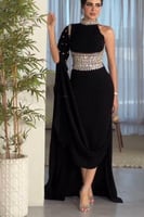 فستان سهرة اسود فخم تطريز راقي من CUTECCI
