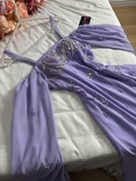 فستان موف مطرز كم طويل من كيوتشي CUTECCI