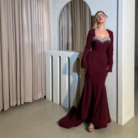 فستان سهره باربي بأكمام وتطريز فاخر