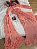 فستان سهرة لحمي شيفون ملكي