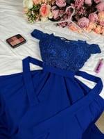 فستان سهرة دانتل دبل كلوش